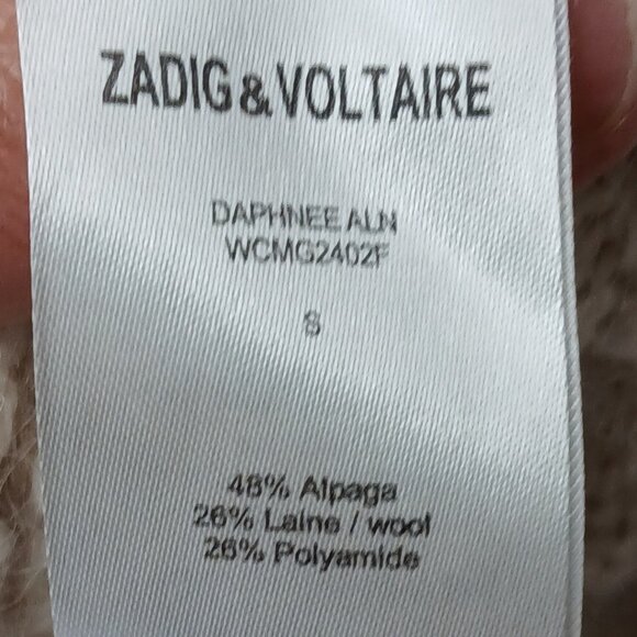 Zadig & Voltaire Daphnee Alpaca Lambswool Blend Open Cardigan Sweater Size S - Picture 7 of 8